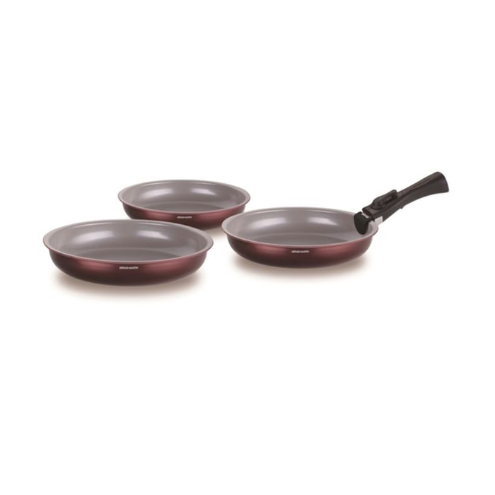 Set de 3 poêles amovible céramique