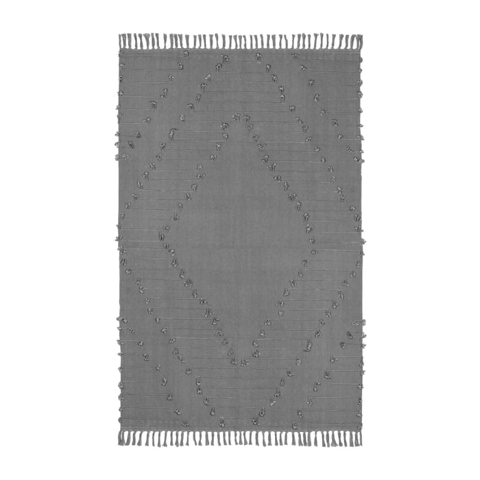 TAPIS EN COTON TISSE À LA  MAIN GRIS BLEUTE 120X180CM NOOS