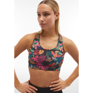 Reggiseno sportivo a sostegno medio stampa tropicale