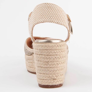 Alpargata De Cuña - Dorado - Altura: 8 Cm