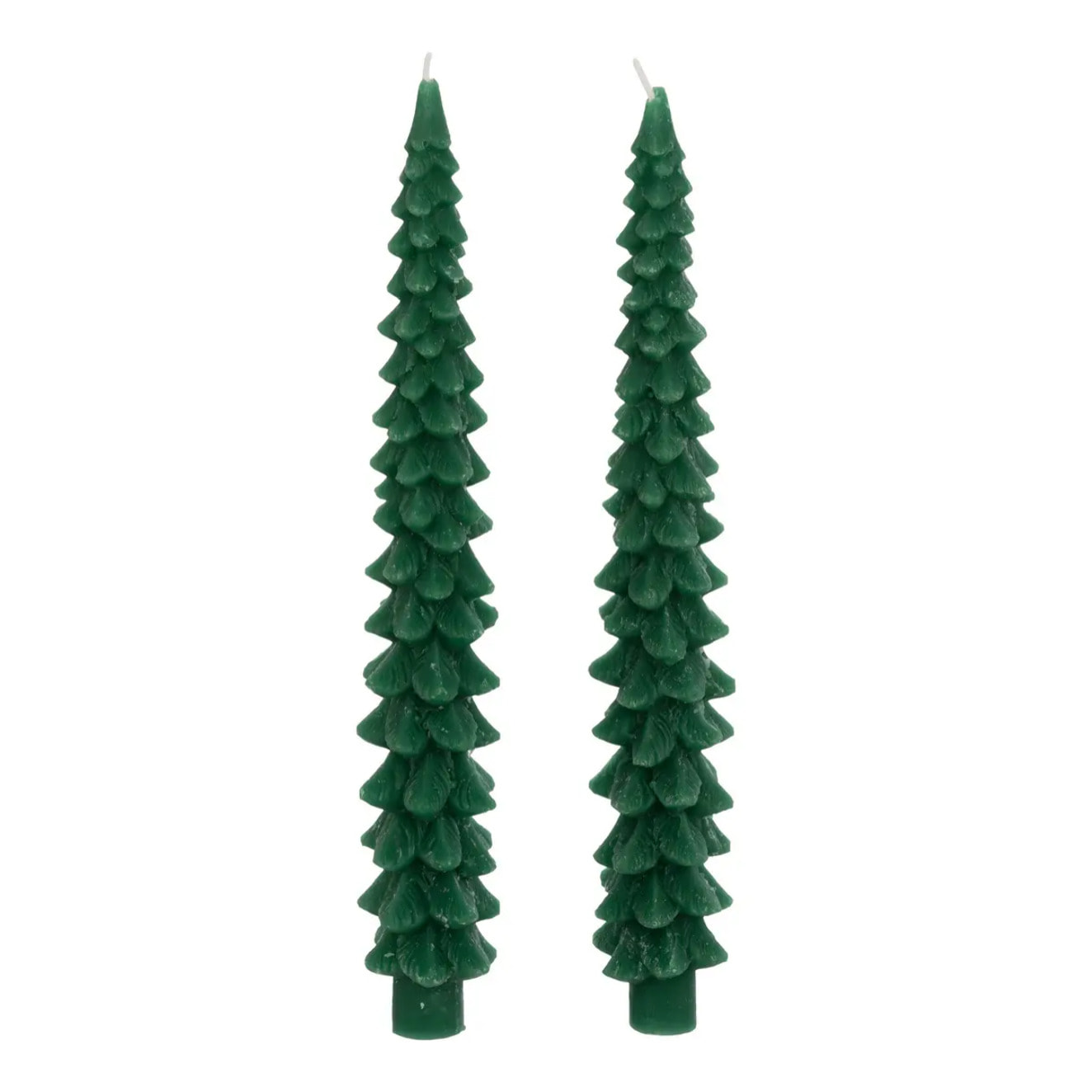Lot de 2 bougies bâton sapin vert