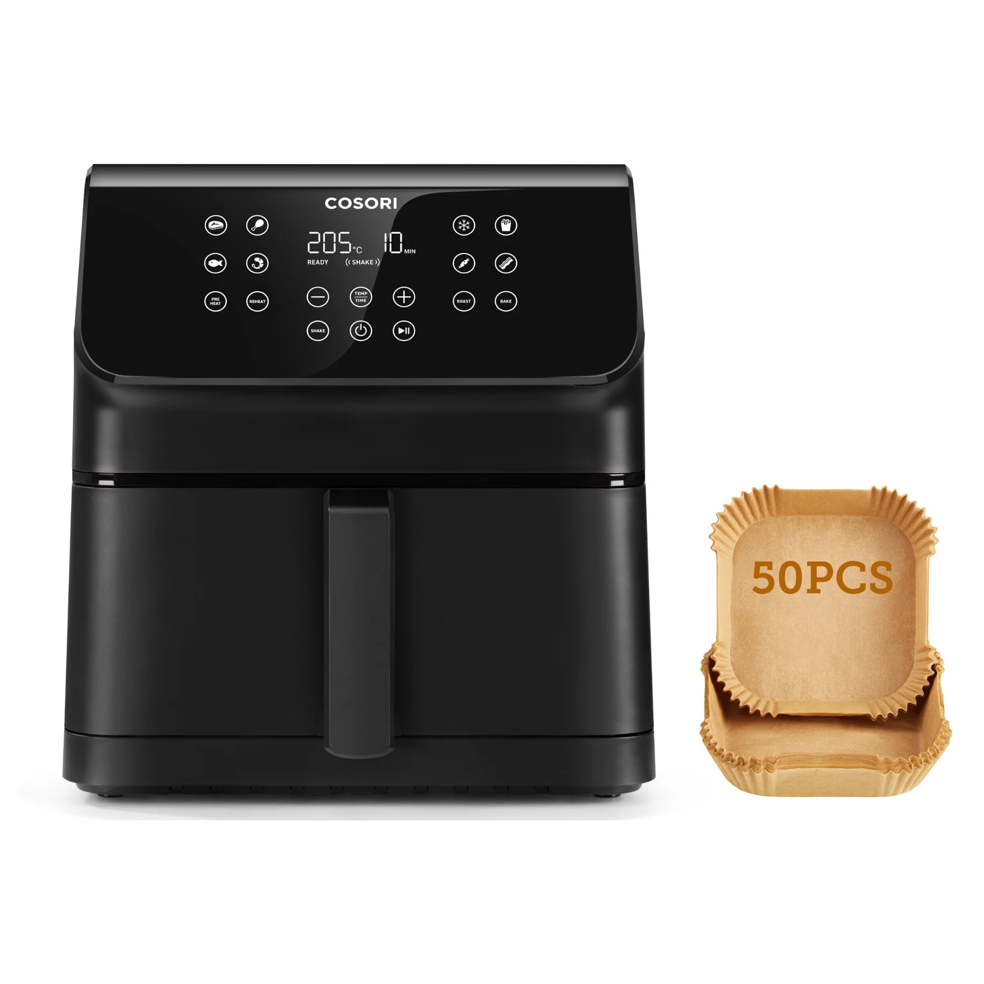 COSORI -Freidora de aire Premium II Chef Edition 6,2 litros + Pack 50 papeles