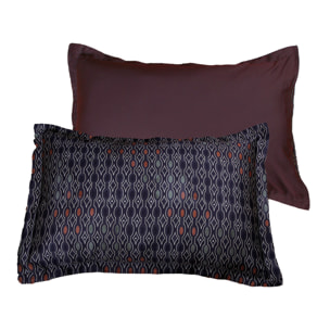 Lot de 2 Taies d'oreiller satin de coton imprimé Majeur