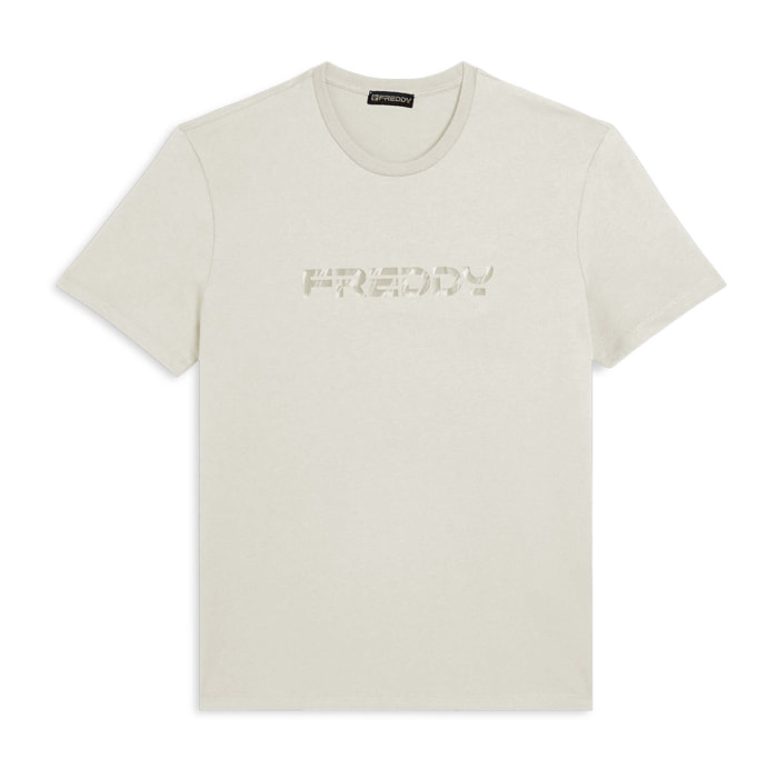 T-shirt con logo sfumato stampato al centro