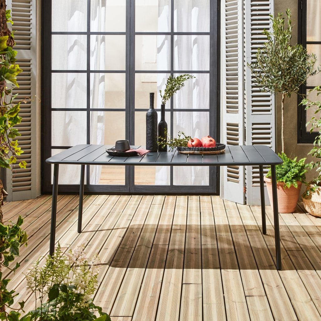 Table de jardin métal 6-8 places AMÉLIA