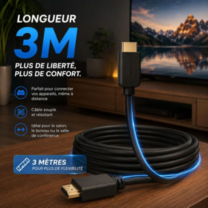 Câble HDMI ESSENTIELB 2.0/18Gbps 3M Noir