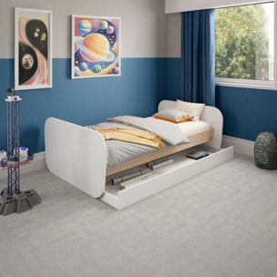 Cama doble juvenil Misty Breeze Blanco - Oak Soft