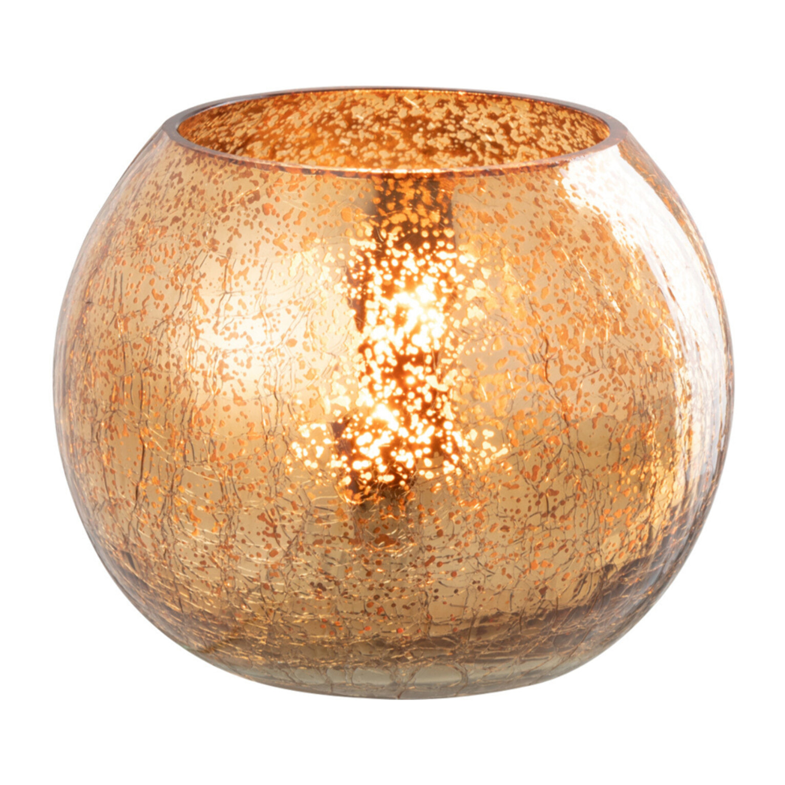 J-Line bougeoir Bal Craquelé - verre - or - small