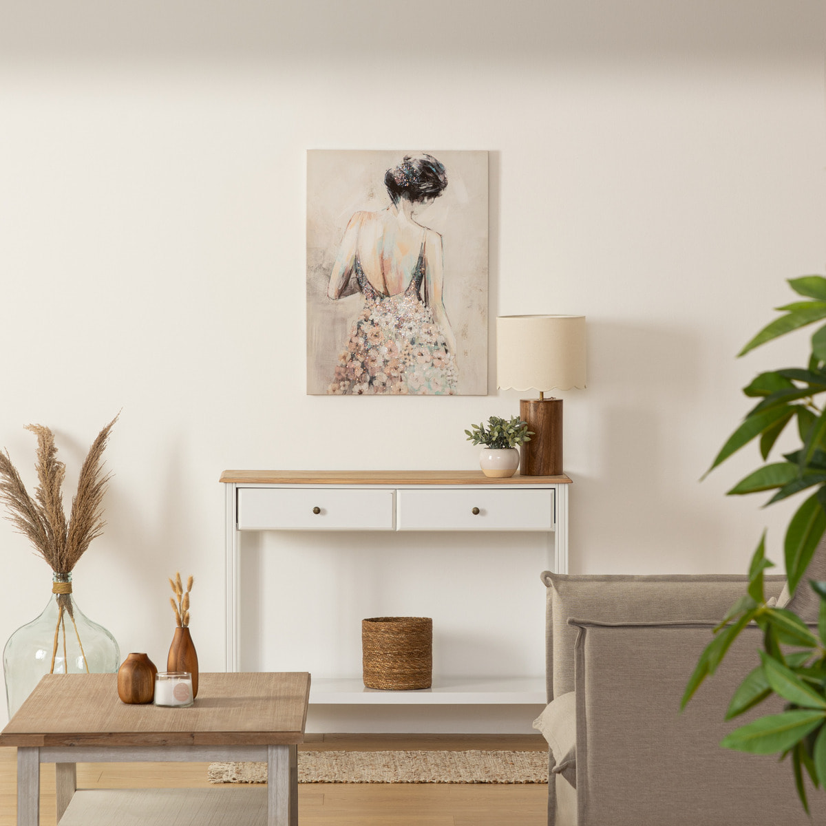 Toile "Tiya" bois 58x78cm