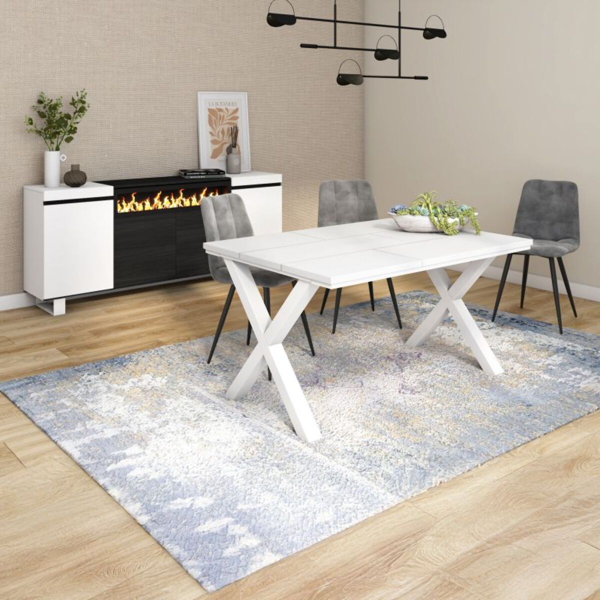 Mesa de comedor Oana 140 Blanco