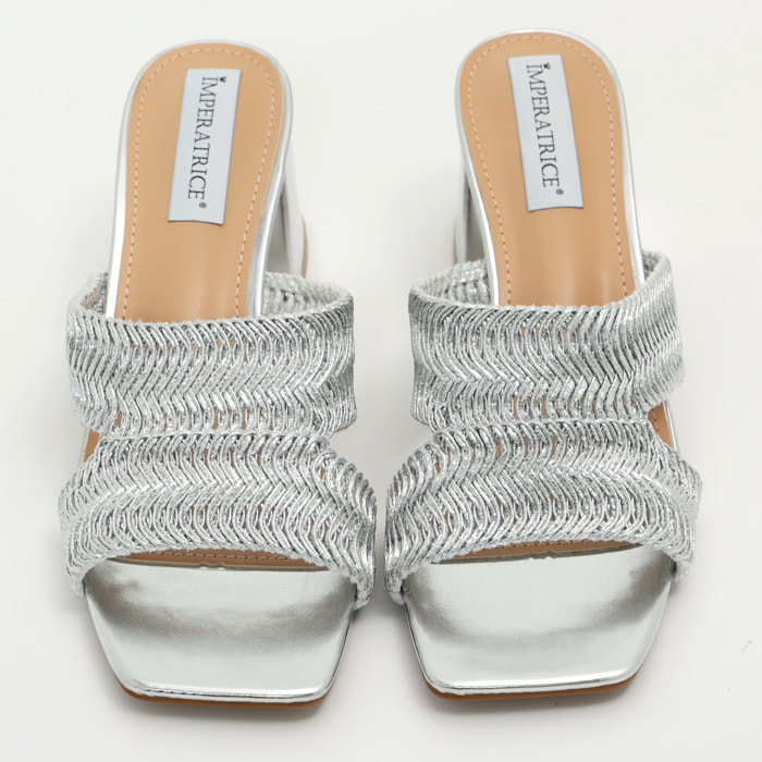 Sandali in simil pelle con tacco comodo quadrato