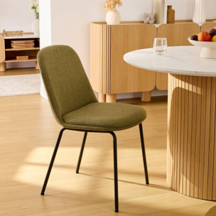 Chaise Neora en Tissu Vert Cèdre L58xl46xH82 cm