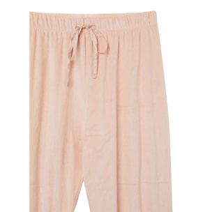 Pantalone in velour con profili in satin