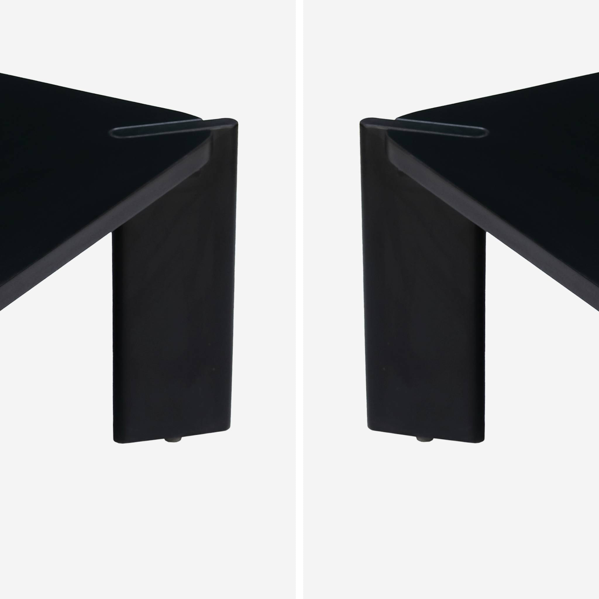 Table basse exotique carrée bois massif 80cm noir - Reva