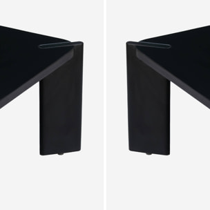 Table basse exotique carrée bois massif 80cm noir - Reva