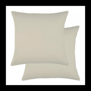 Lot de 2 taies satin de coton uni brun Ava uni camel