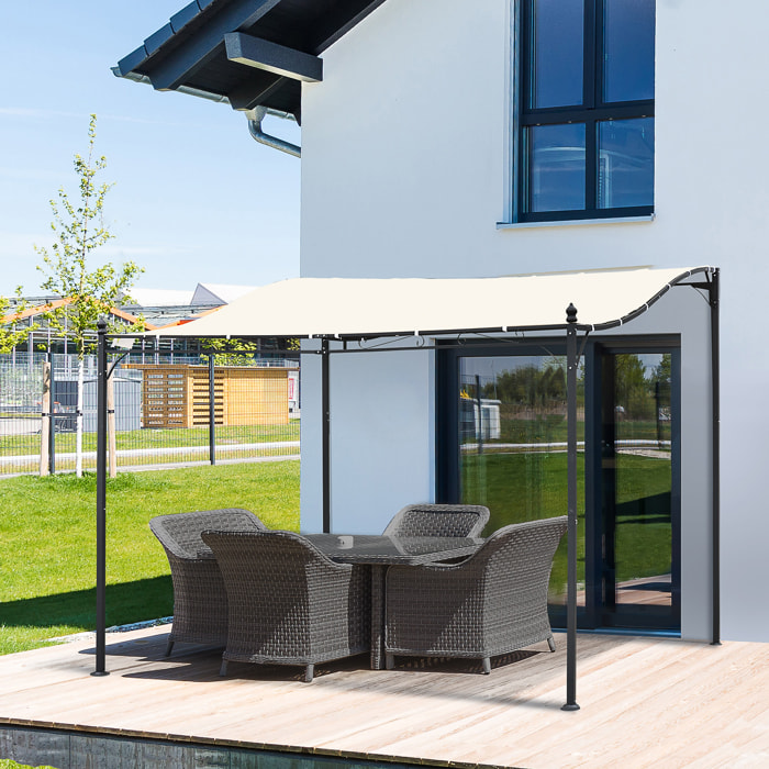 Pérgola Gazebo de Acero y Poliéster 3 x 3 x 2.5cm Crema