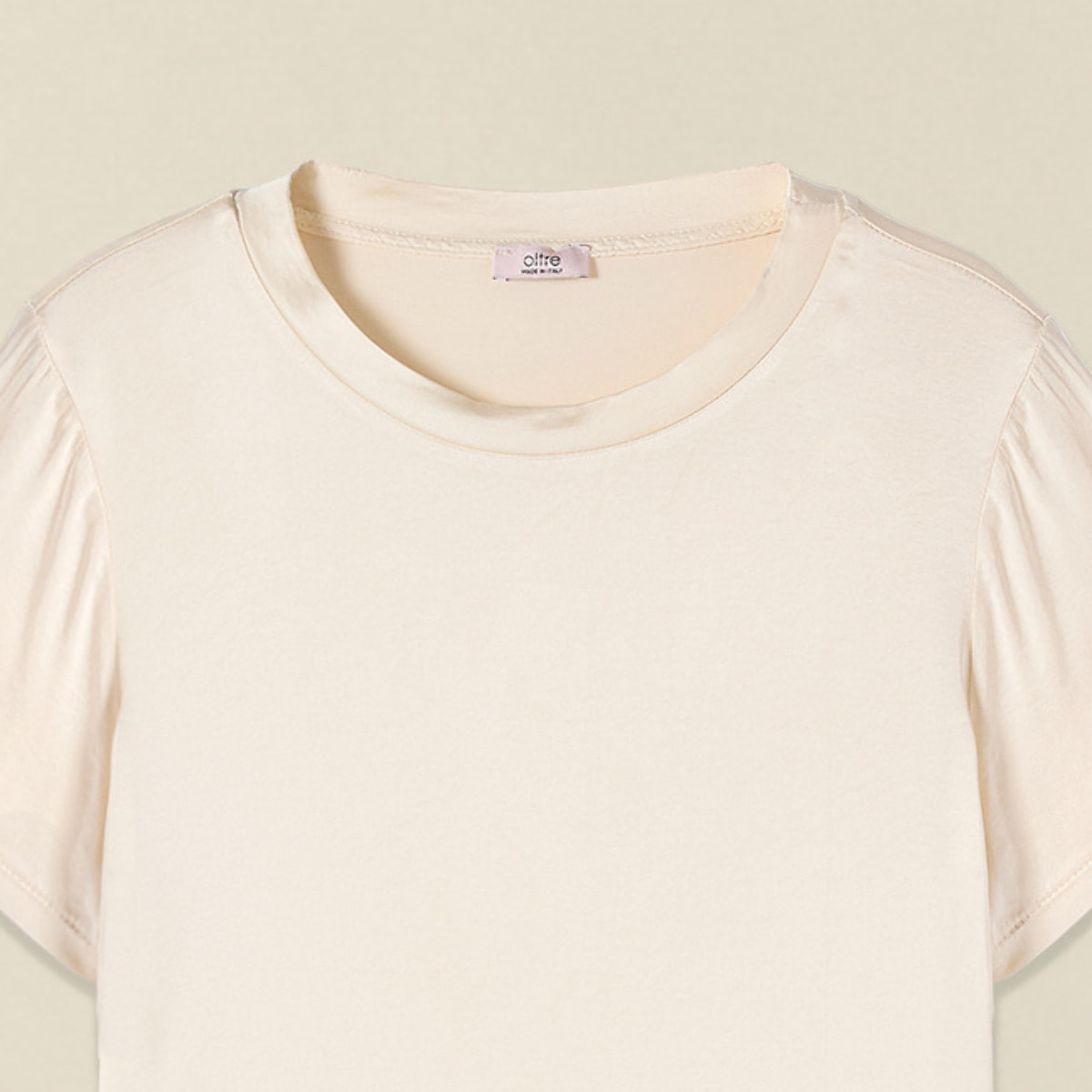 Oltre - Blusa in raso misto viscosa - Bianco