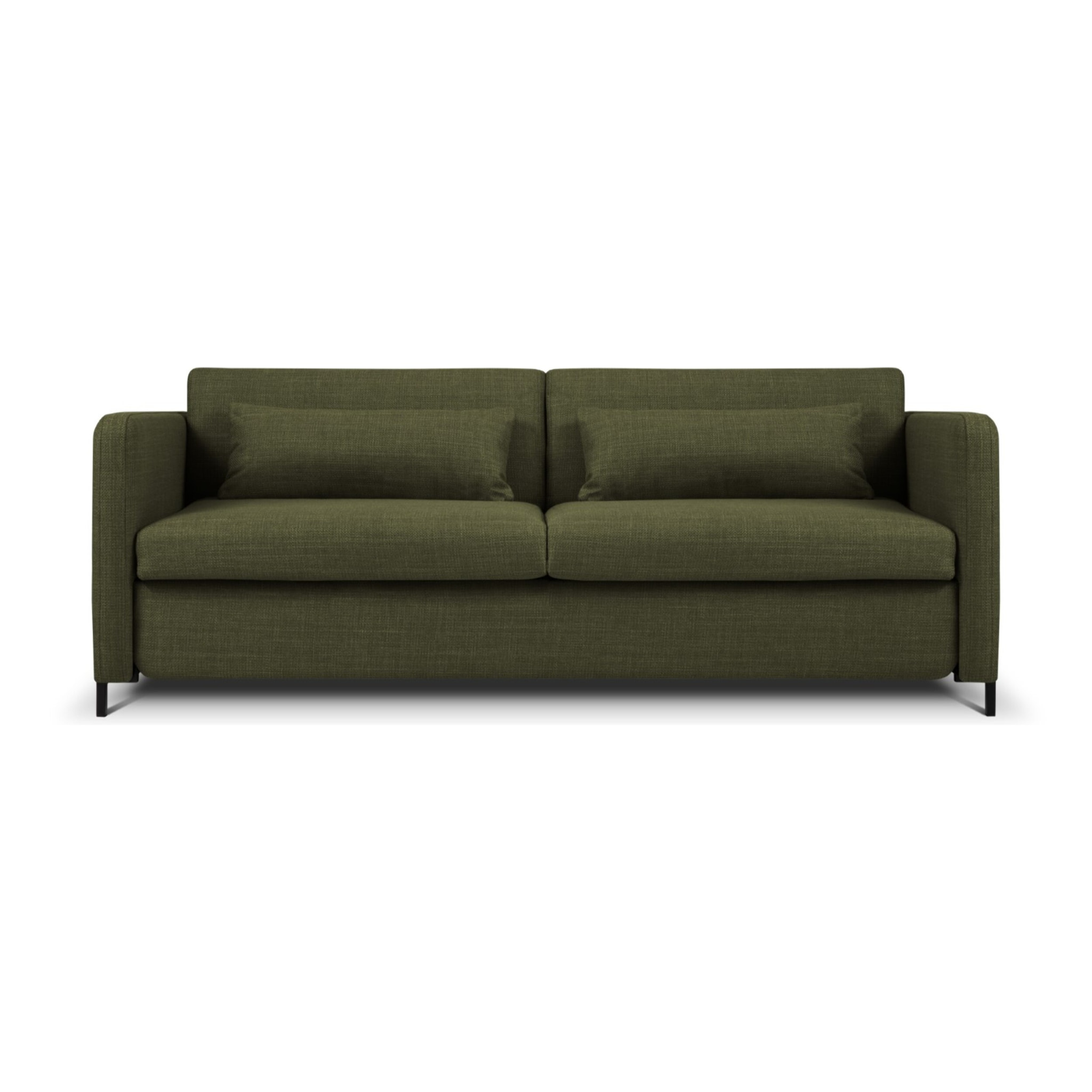 Canapé convertible "Yanis" 3 places en tissu structurel vert