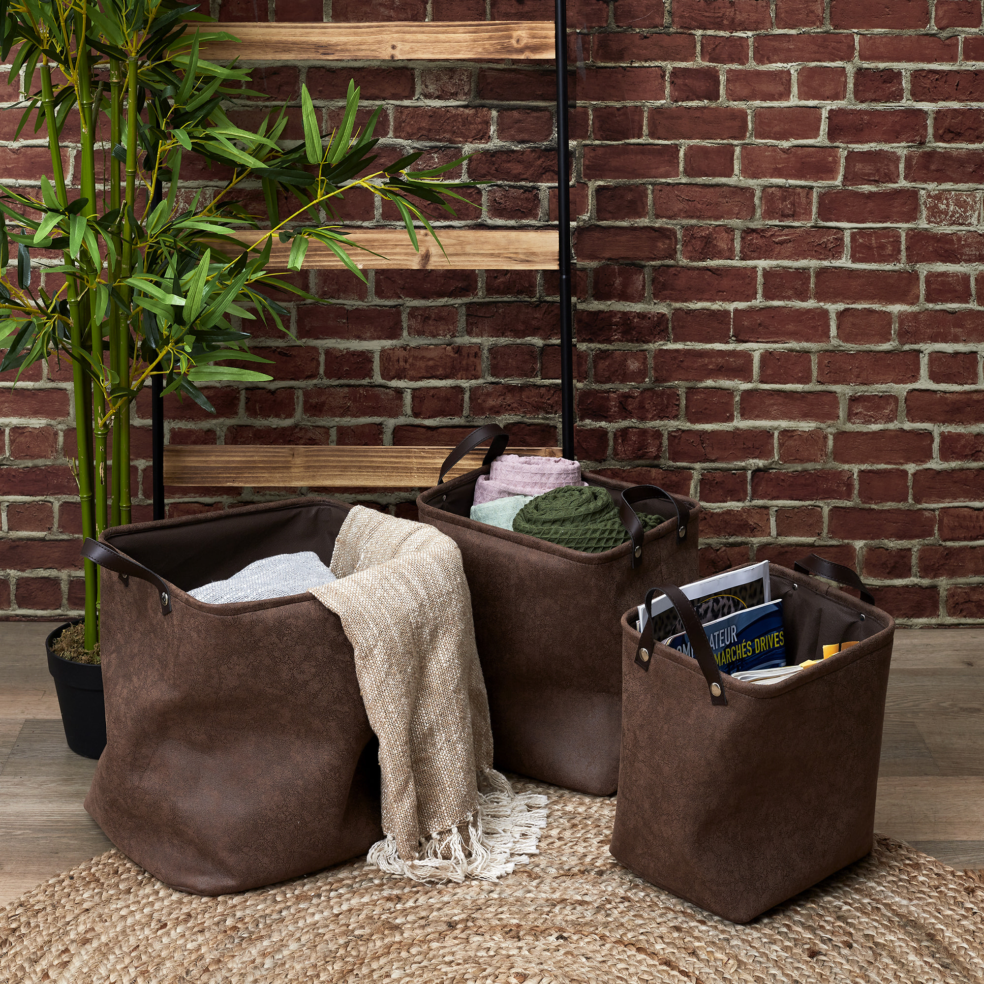 Panier Imitation Cuir X3