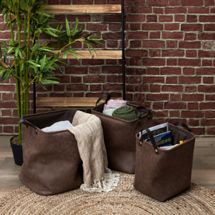 Panier Imitation Cuir X3