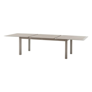 Table de jardin extensible "Allure" effet bois & avoine 12 places en aluminium