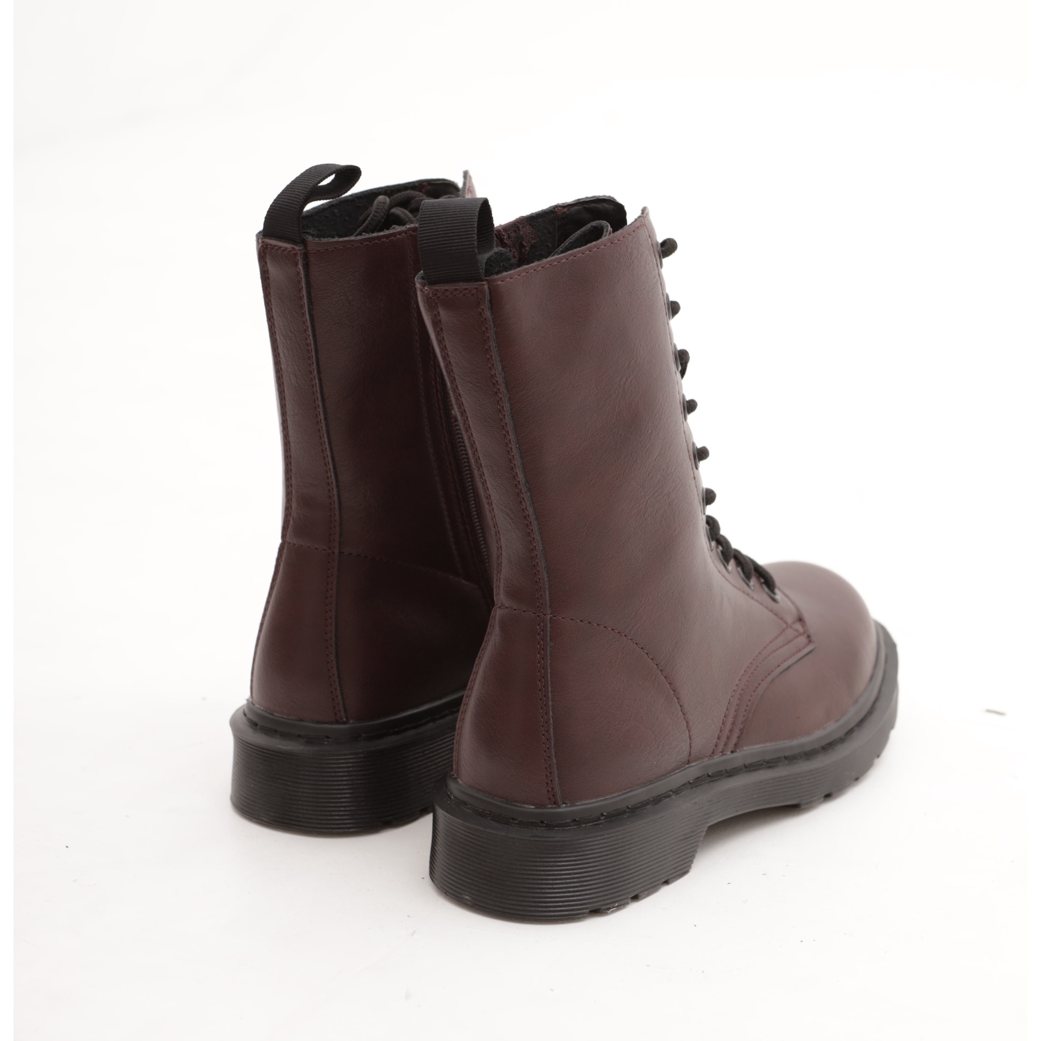 ANFIBIO ALTO CON ZIP BORDEAUX