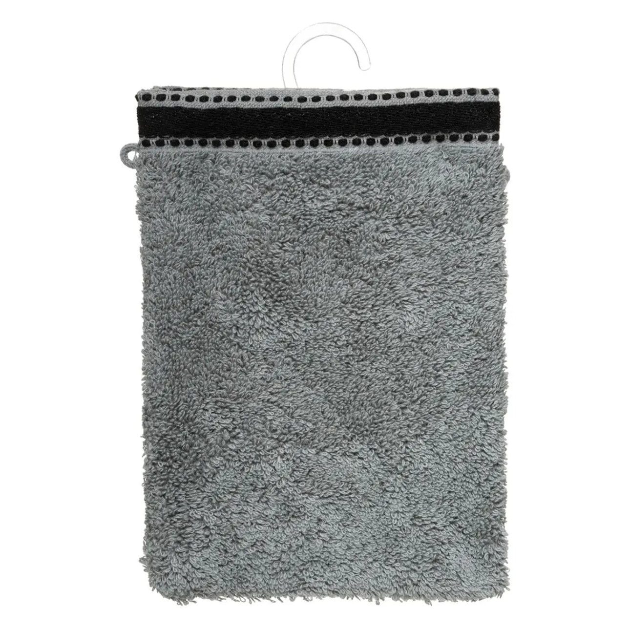 Lot de 2 gants de toilette "Joia" - coton 550 gr/m² - gris foncé 15x21 cm
