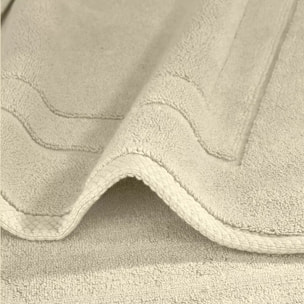Tapis de bain pur coton 900 g/m² uni beige Elea angora