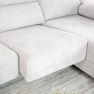 Canapé d'angle Dandy -textile, mousse pu, bois et panneau de particules-couleur beige 295 x 103 x 170 cm