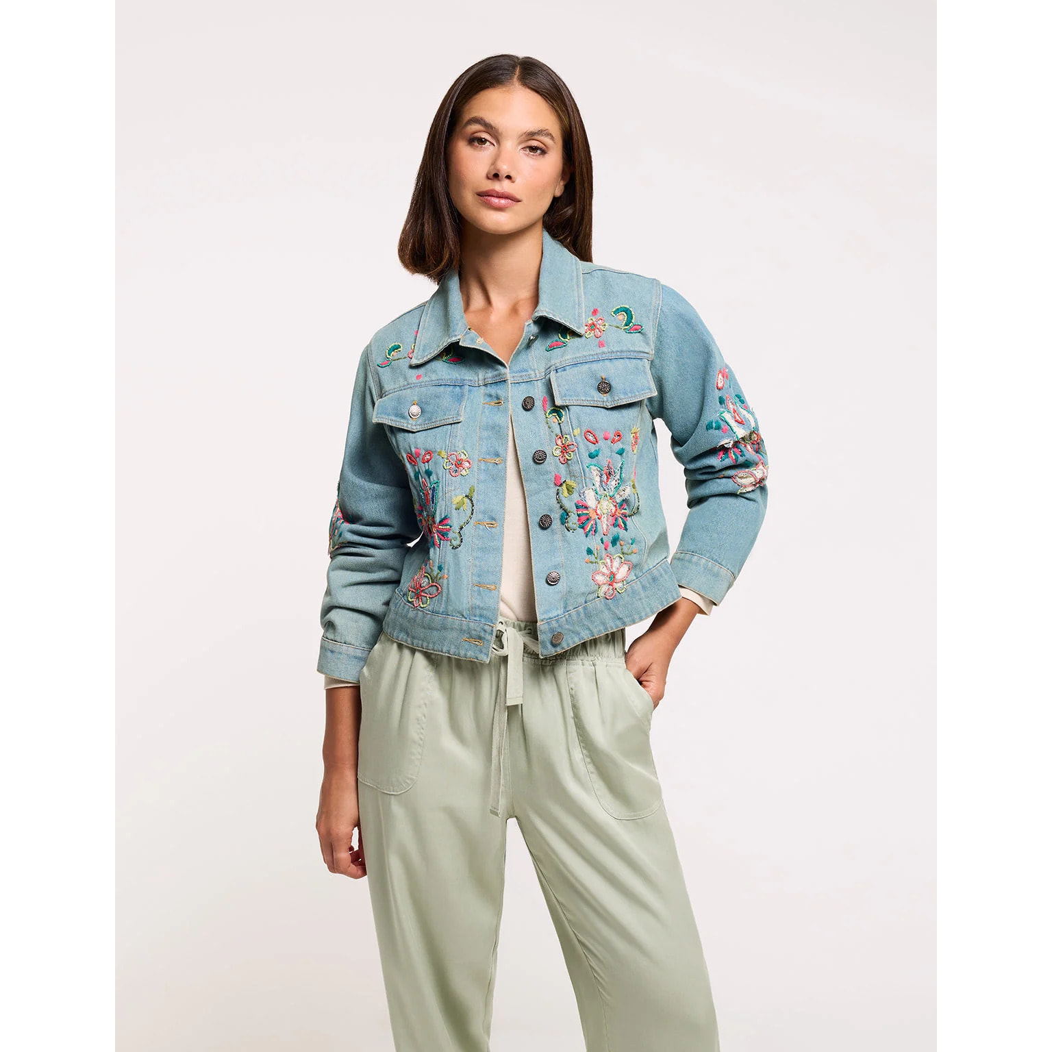 Chaqueta Bordada Azul - Lemnara