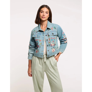 Chaqueta Bordada Azul - Lemnara