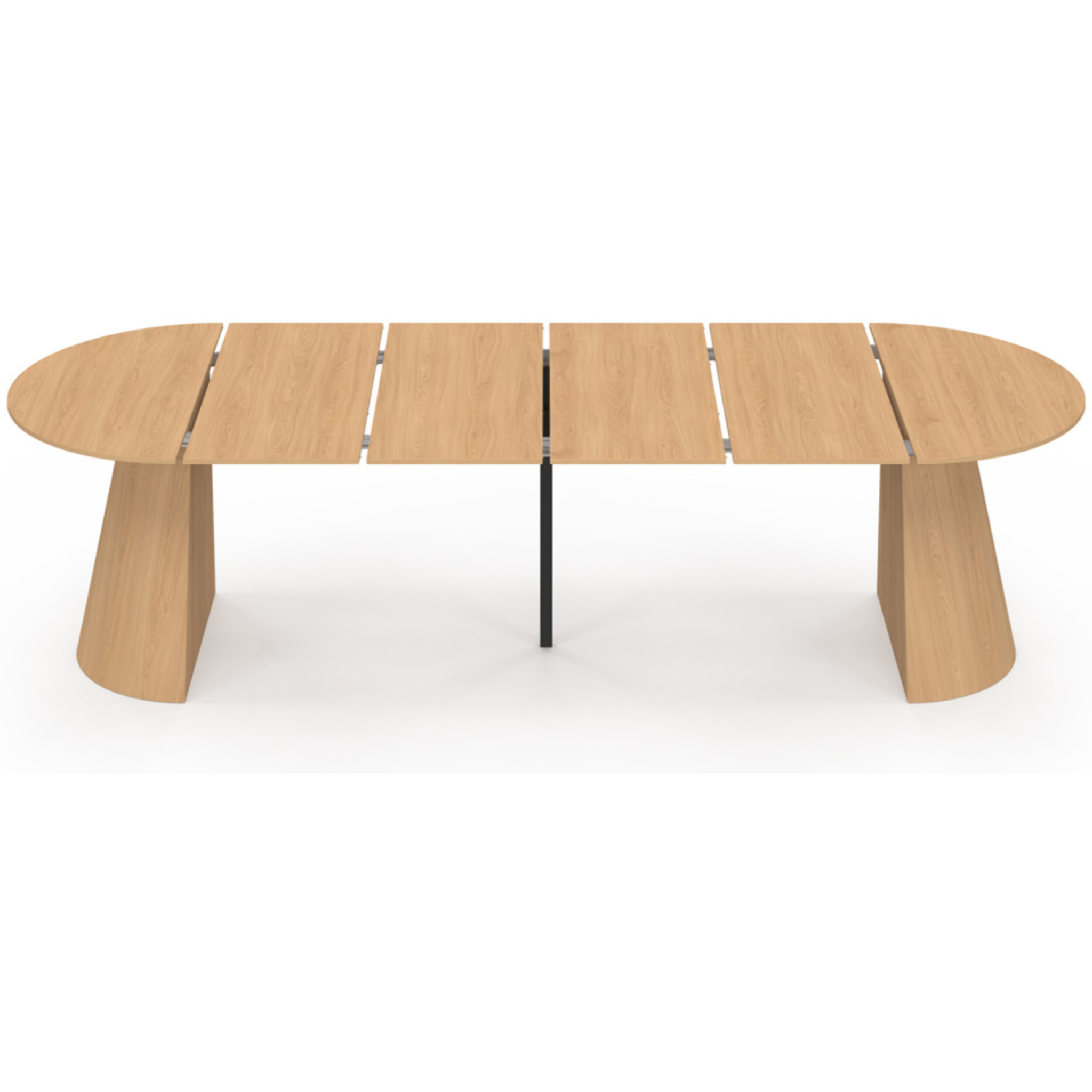 Table à manger ronde extensible Elvis effet hêtre Ø110-300cm