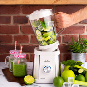 Batidora de vaso JATA BT797 de 1300 W. 4 cuchillas. 2 velocidades + pulse. Pica hielo