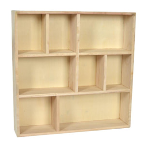 Bacheca in balsa quadrata con 8 scomparti cm40x40x8