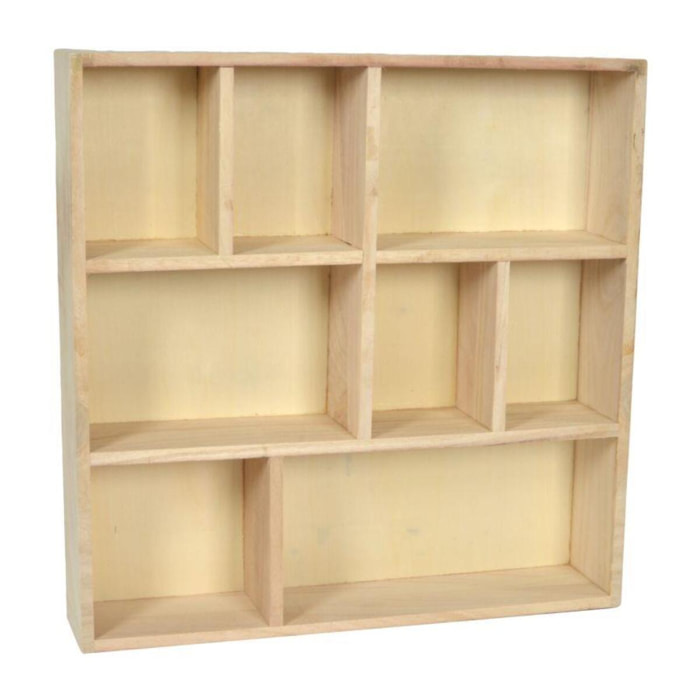 Bacheca in balsa quadrata con 8 scomparti cm40x40x8