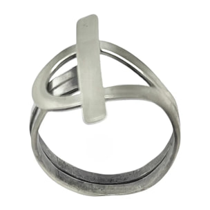 Anillo Cierre en latón chapado plata de ley 10µ