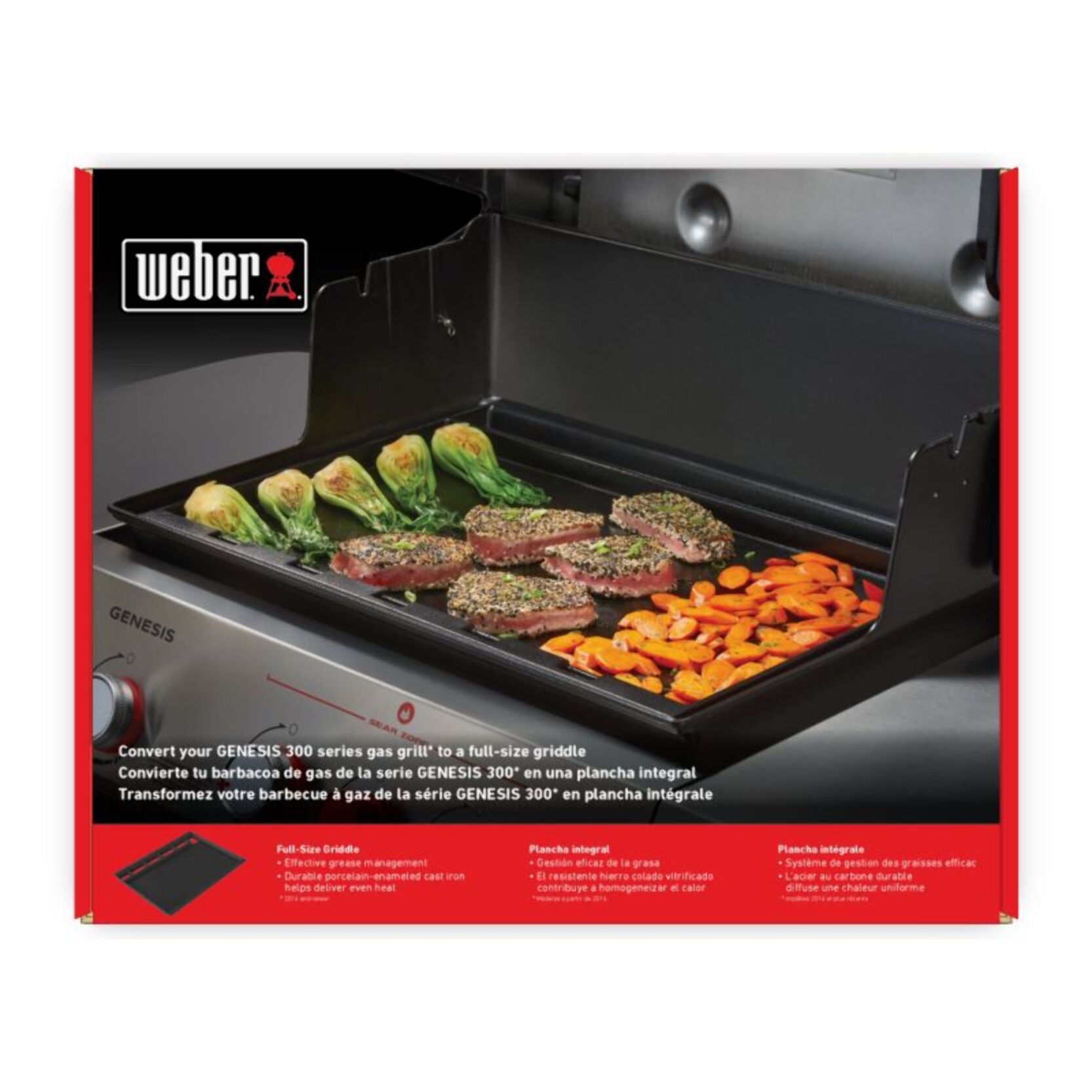 Plancha pour barbecue WEBER grand format pour spirit 3 bruleurs
