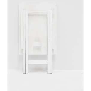 Mesita de madera maciza plegable en tono blanco de 48,5x53cm Alto: 53 Largo: 48.5 Ancho: 35
