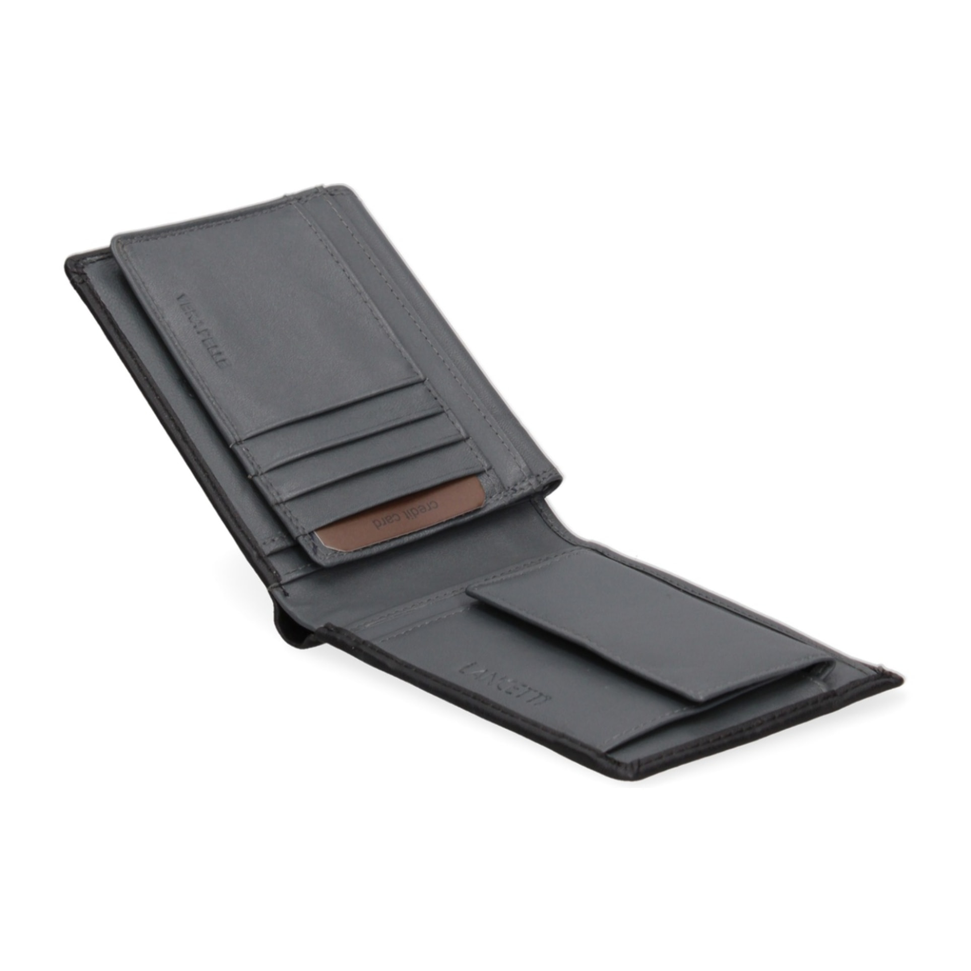 Portafoglio uomo vera pelle - Modello False - Casual - 12.0 x 9.5 x 2.0 cm