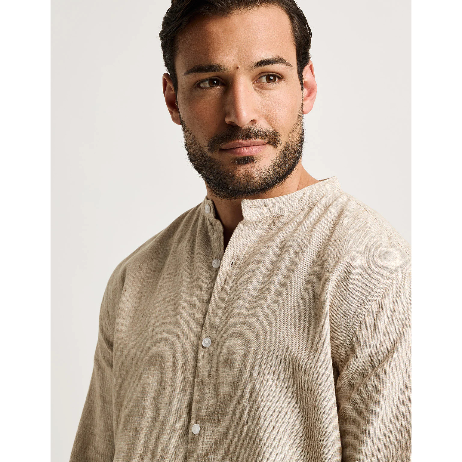 Camisa Manga Larga Beige Lino - Dare