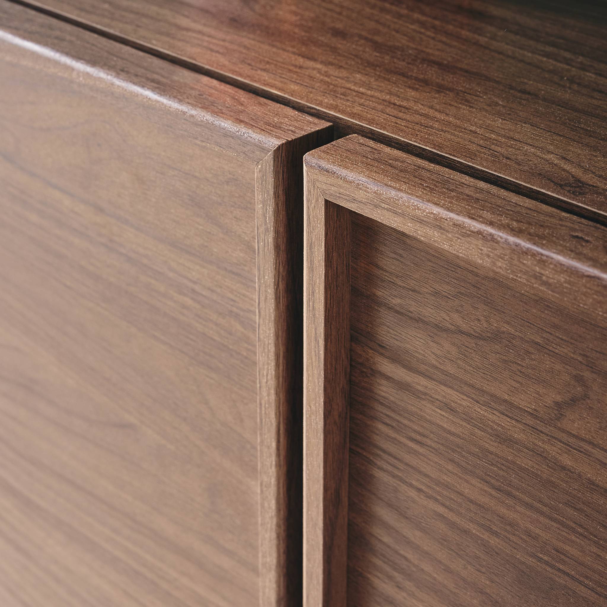 Buffet effet bois noyer 2 portes 80 cm 4 compartiments - L 80 x P 43 x H 85cm - Kuba