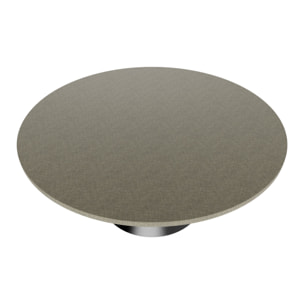 Artù Black - Tavolo da pranzo rotondo ⌀ 120 cm in legno laminato con base a cono in metallo Grigio Testurizzato