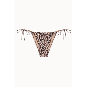 Braga de bikini brasileña con lazos y estampado de leopardo