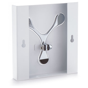 Porte-manteau mural Tomasucci BIN 1 WHITE, métal blanc mat, 17,5 × 2 × 16,5 cm