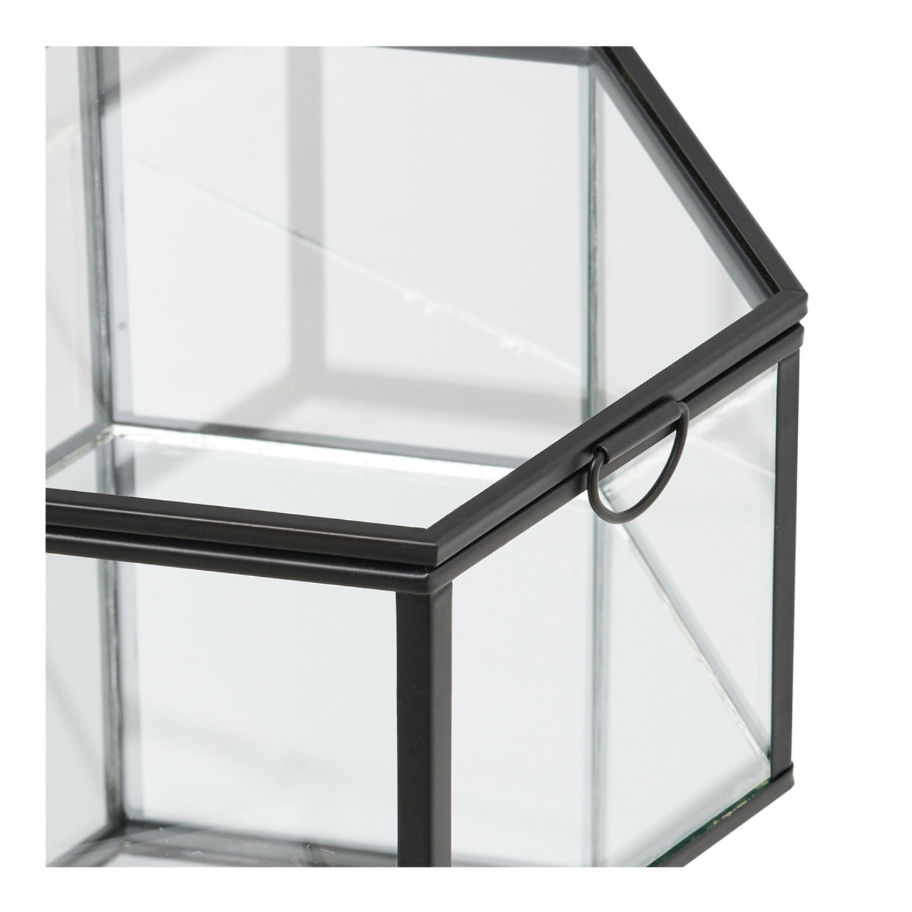 Set 2 scatole Torpe in vetro e metallo nero trasparente Vikasa Home