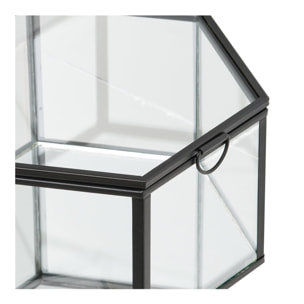Set 2 scatole Torpe in vetro e metallo nero trasparente Vikasa Home