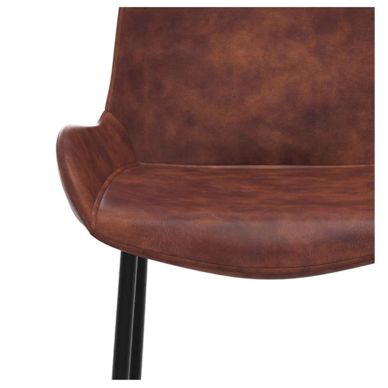 Lot de 2 chaises pour îlot central 65 cm en cuir synthétique marron - Pirata