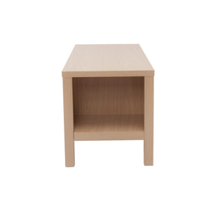 Banc d'entrée avec rangement finition bois clair chêne avec coussin banquette grège L100 cm GUMBY