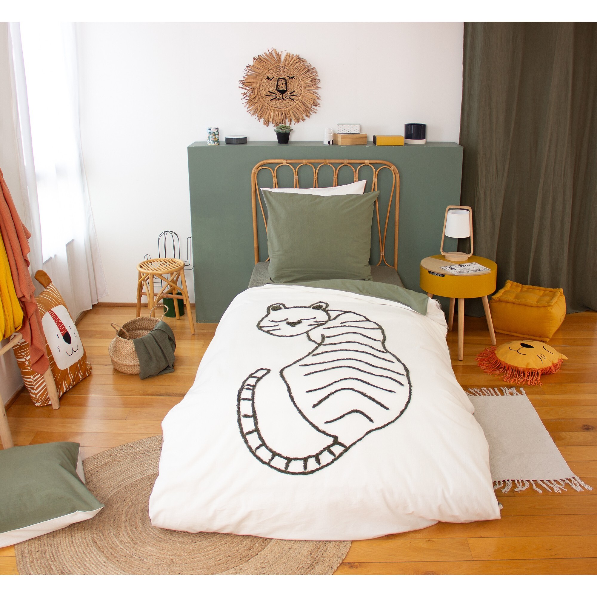 Parure de lit enfant 100% coton - TIGRE